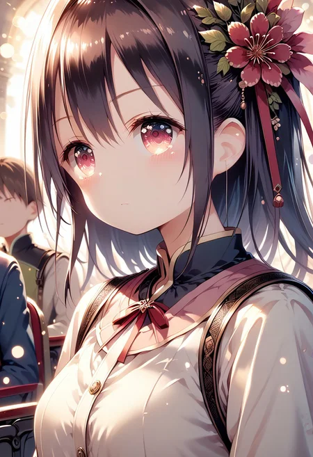score_9, score_8_up, score_7_up, 1girl, FujisakaLP, mature woman, (best quality), best quality, highly detailed, masterpiece, ultra-detailed, illustration, dynamic angle, world masterpiece theater, messy_long_hair, best quality, extremely detailed CG unity 8k wallpaper, Amazing, cinematic lighting, lens_flare, dunhuang_style