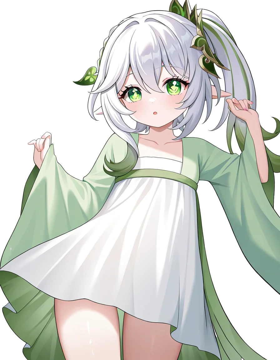 1girl,simple background,white background,hanfu,cowboy shot,nahida \(genshin impact\),<lora:hanfu-000018:1>,, masterpiece, best quality, very aesthetic, absurdres,newest, incredibly absurdres,