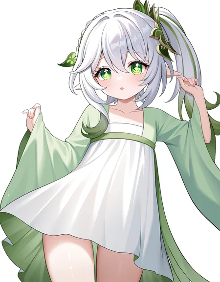 1girl,simple background,white background,hanfu,cowboy shot,nahida \(genshin impact\),<lora:hanfu-000018:1>,, masterpiece, best quality, very aesthetic, absurdres,newest, incredibly absurdres,