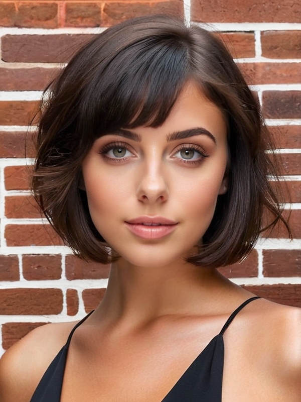 Photo of Pat Cleora, posing in front of a brick wall, (beautiful, gorgeous, pretty), (best quality, photo-realistic, highly detailed, absurdres:1.3), volumetric lighting, hyper-realistic, 32k resolution, RAW,