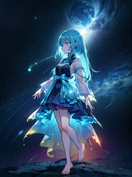 anime, ah1, best quality, amazing quality, best aesthetic, absurdres, <lora:expressive eyes:0.2> expressive eyes, <lora:eyedetailpxl:0.2> eyedetailpxl, illustration, Volumetric_Lighting, ultra-detailed, very aesthetic, intricate details, 8k, masterpiece, best_quality, (High Angle view Extreme Close shot (focus on feet)),  Stable_Yogis_PDXL_Positives, <lora:TREE:0.4> bioluminescence, glowing tree, magic forest, <lora:Vibrance:0.4>, <lora:colorful_mix_0.1:0.4> colorfulmix, multicolored, <lora:colorfixSD1:0.4>, <lora:ambiance:0.4>, <lora:20240526-1716718108429:0.4> fluorescence,