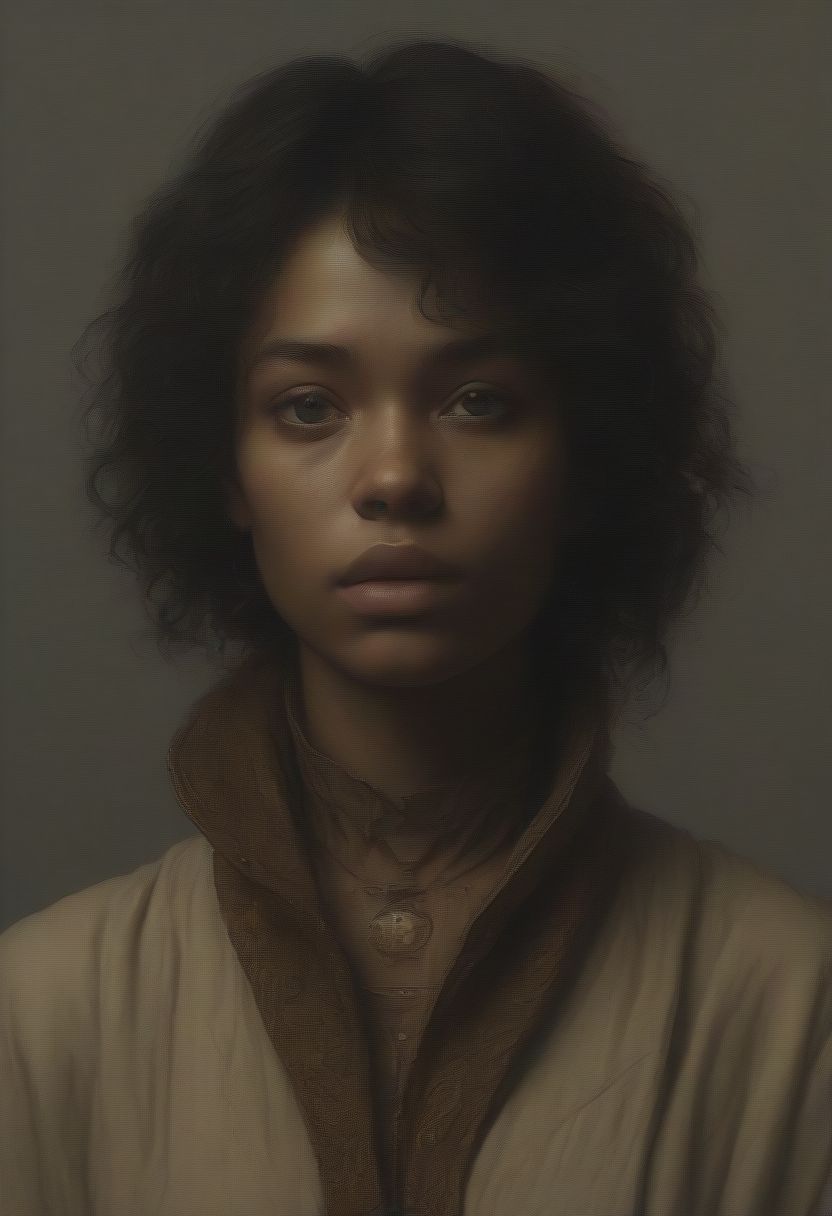 female  ageless solid,african,ruby red eyes,aquiline nose,strong jaw,asymmetrical cheeks,diamond face shape,dark chestnut short crop hair,amusement,runelore mastery,hands on ancient runes,accessing their powers,wearing  enchanted trousers,sorcerer's cape,transfigure dotted lines,parallel liness,hyper-information nexus,icosahedron,meteor shower,light brown charm,whirling,unleash,self-adjusting nanofluidic climate control,limestone convection,whipping magic,concentrated stance,eyes closed,mentally focusing on the spell,halo,art by Fritz Gross,trailblazing marvelous opus with unsurpassed details,
(caput mortuum and navy blue colors:0.1),(center composition, symmetry composition:0.1),
<lora:MJ52:0.3>,<lora:detailed_notrigger:0.5>,<lora:SDXLFaeTastic2400:0.2>,<lora:The_Classic:0.5>,