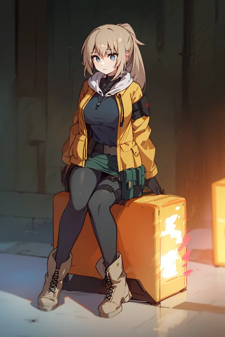 1girl,unparalleled masterpiece, mature female, ((thick thighs, huge chest, mature, adult))

girls'_frontline, dima_(girls'_frontline), gar32, 1girl, black_pantyhose, blue_eyes, boots, combat_boots, full_body, long_hair, pantyhose, ponytail, signature, simple_background, sitting, skirt, solo, thigh_strap
 <lora:dimaGirlsFrontline_10:0.6>