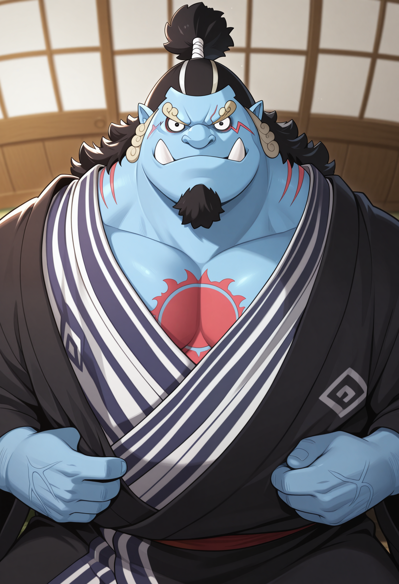 masterpiece, best quality, amazing quality, solo, 1boy, kimono, JinbeOP