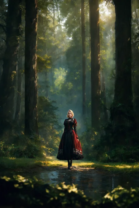 masterpiece,high score,great score,absurdres, Dirk Crabeth, <lora:tw1l1ght:1>,(tw1l1ght, realistic, depth of field, movie still, Clarice Beckett, international gothic, concept art),with trees in the background, .