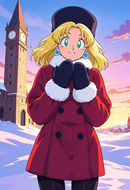 score_9,score_8_up,score_7_up,source_anime,5_figner,2d_animation,game cg,BREKE,1girl,solo,
Kalinka,fur hat,bangs,red coat,blonde hair,green eyes,wave hair,short hair,
winter clothes,fur trim,buttons,earrings,pantyhose,jewelry,mittens,retro artstyle,
front view,cowboy short,looking at viewer,
smile,
russia background,snow,cloud,castle,Clock Tower,
masterpiece,best qualit,ultra-detailed,illustration,an extremely delicate and beautiful,beautiful detailed eyes,unity 8k wallpaper,high resolution,anime CG,official_art,