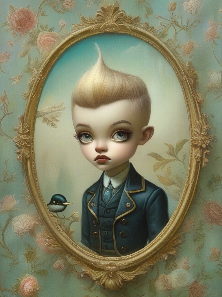 masterpiece,best quality,portrait of boy,Style of Mark Ryden,digital painting,<lora:tbh76-sdxl:1>,