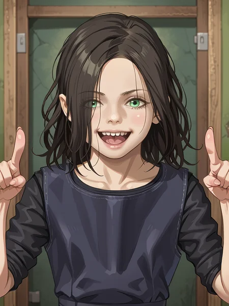 realistic, 1girl, source_anime, score_9, <lora:zPDXL3:0.8> <lora:Pony_DetailV2.0:0.85> asymmetrical
darkness, nighttime, <lora:Based Eveline:1> sevenline, laughing, pointing
<lora:CSPNY1:1>