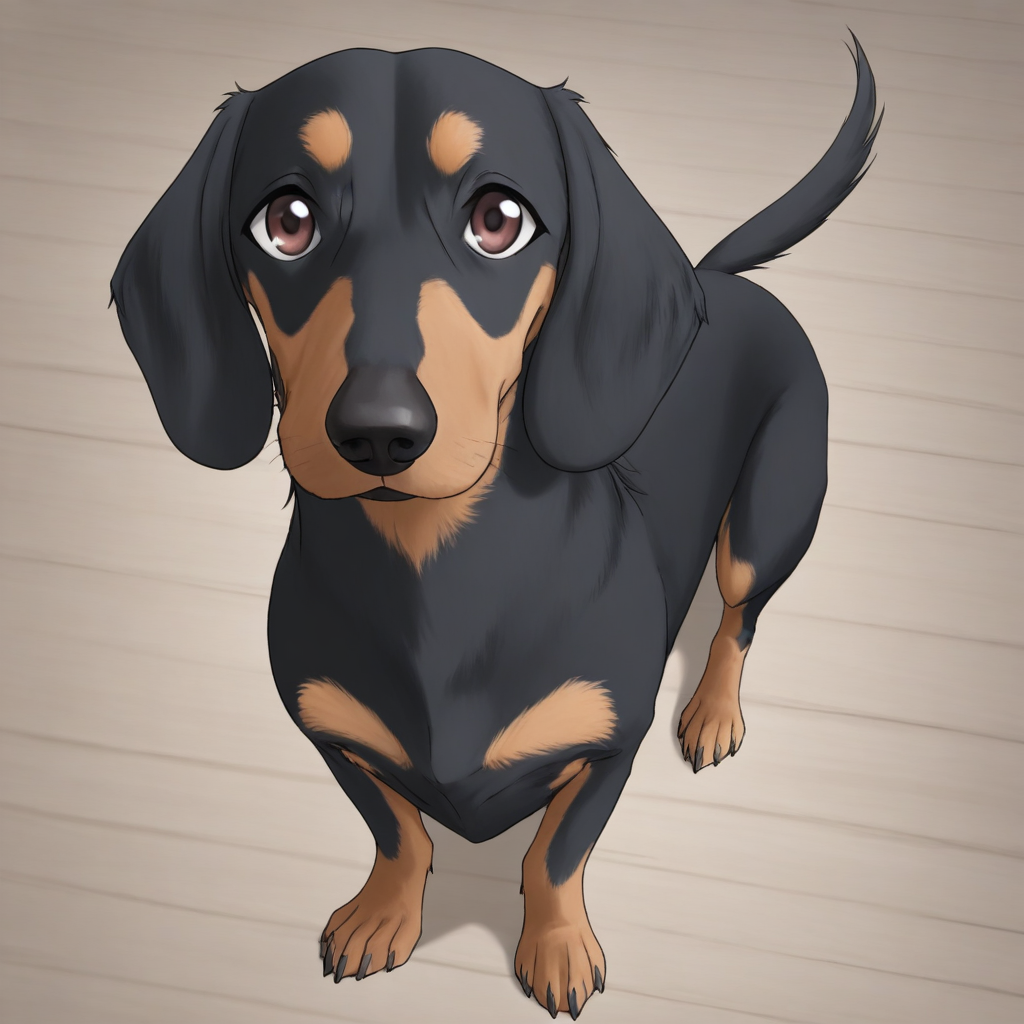 masterpiece, best quality, newest, absurdres, highres, anime, anime style, DSV1.1-IL, dachshund, dog, animal focus, animal,