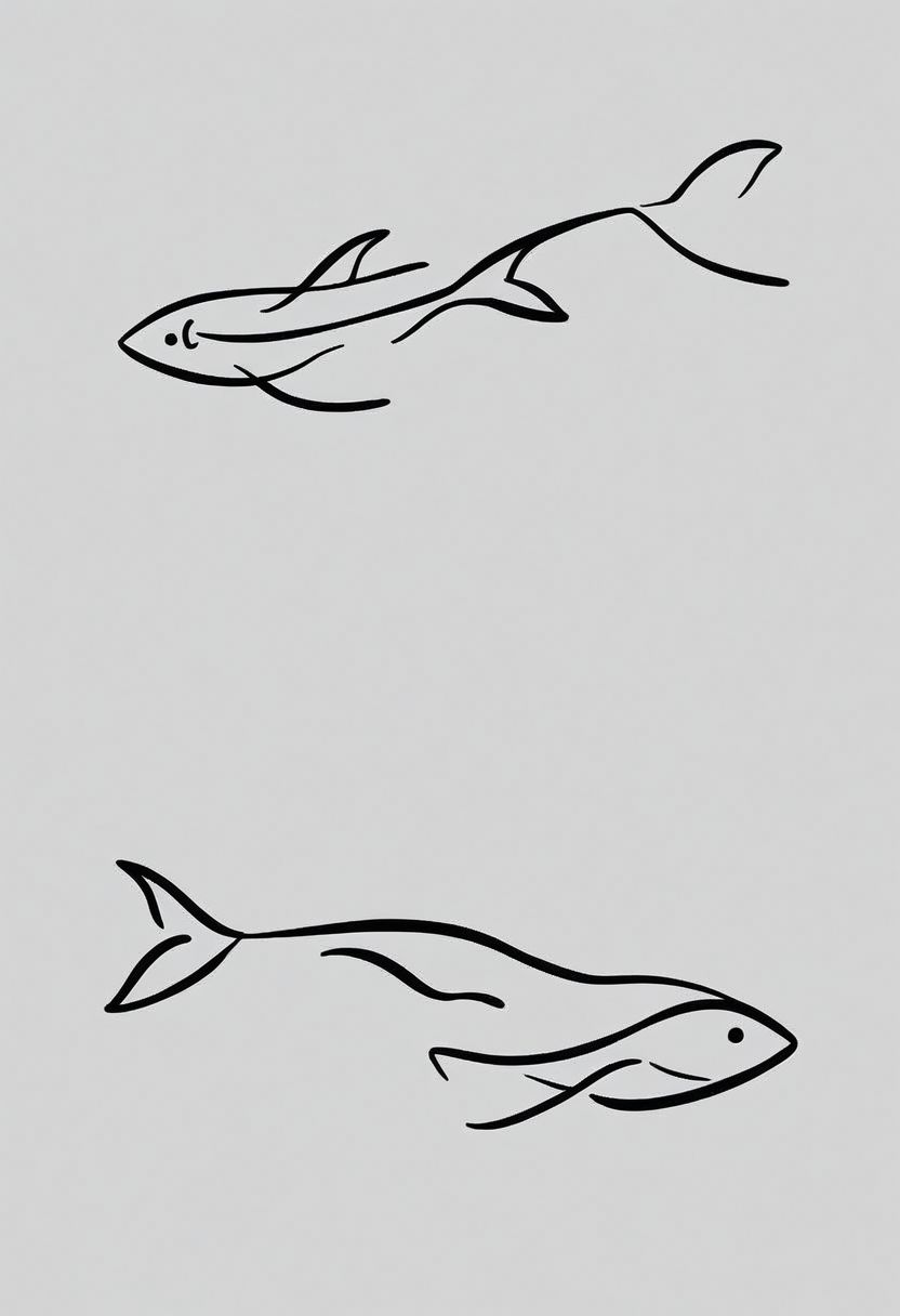 score_9, minimalism, greyscale, a fish, Stylized