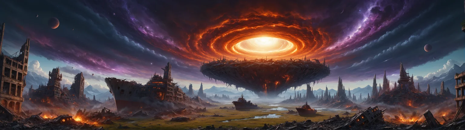 (aftermath of an epic space war in space above earth:1.2),apocalyptic,mechanical carnage,machinery,spaceship graveyard,countless pieces of wreckage from thousands of spaceships floating through space,forming a halo in the sky,during a total eclipse the space debris forming rings shines in space,zPDXL,vivid colors,earth,space war detritus,pieces of ships floating through space,<lora:detailed_notrigger:1>,<lora:add-detail-xl:1.4>,<lora:sdxl_photorealistic_slider_v1:1.2>,<lora:ral-apoctvisn-sdxl:0.5>,ral-apoctvisn,photorealistic,abandoned,ghost,incredible clouds,explosions,volcanoes,hurricane clouds on planet,radioactive fumes,green smoke,purple fog,lakes of red water,death,decay,rioting,
realistic,masterpiece,best quality,HDR,8k,