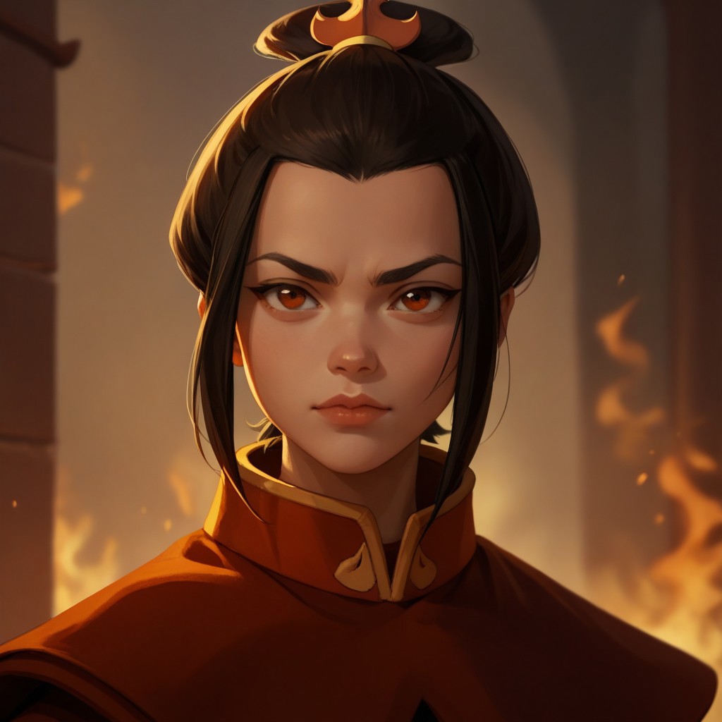score_9, score_8_up, score_7_up, score_6_up, score_5_up, score_4_up, rating_safe, 1girl, AzulaFire, portrait