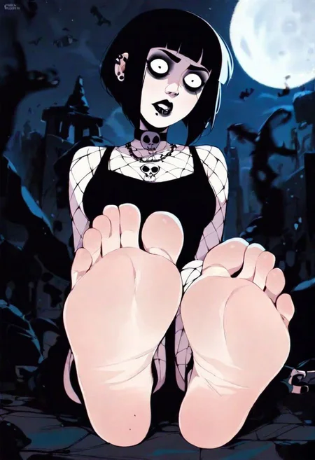 score_9, score_8_up, score_7_up, score_6_up, score_5_up, score_4_up,source_anime, 2d anime, shoggoth, shoggoth woman, shoggoth slut, sexy shoggoth, motion, erotic, porn, horror, dead eyes,, stone ritual site, night, full moon, sitting, showing feet, perfect feet, perfect soles,