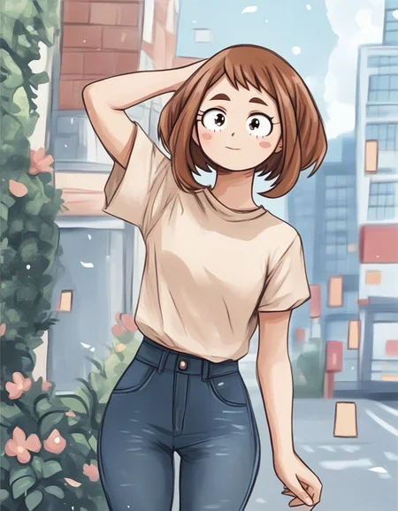 uraraka_ochako, boku_no_hero_academia ncpy57 style <lora:ncpy57 style:1>, score_9, score_8_up, score_7_up, score_6_up, score_5_up, score_4_up