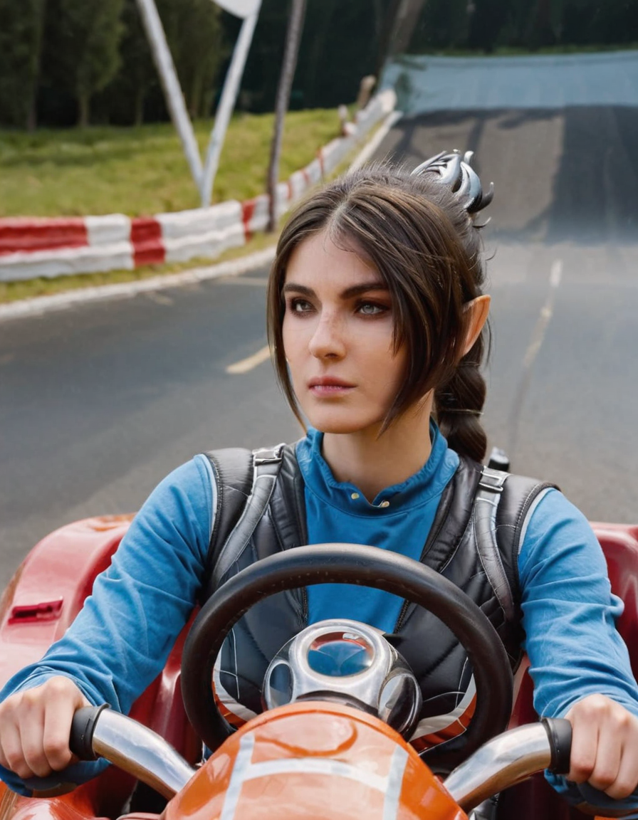 cinematic still woman, driving gokart . emotional, harmonious, vignette, 4k epic detailed, shot on kodak, 35mm photo, sharp focus, high budget, cinemascope, moody, epic, gorgeous, film grain, grainy, woman, driving gokart, sharp focus, highly detailed, cinematic, sublime, ambient light, transparent background, elegant, intricate, dynamic, glowing, strong crisp, focused, extremely glorious, full color, shiny, beautiful, shining, epic, coherent, symmetry, creative, innocent, pure, radiant, tender, cute, perfect, pretty, infinite, very fine