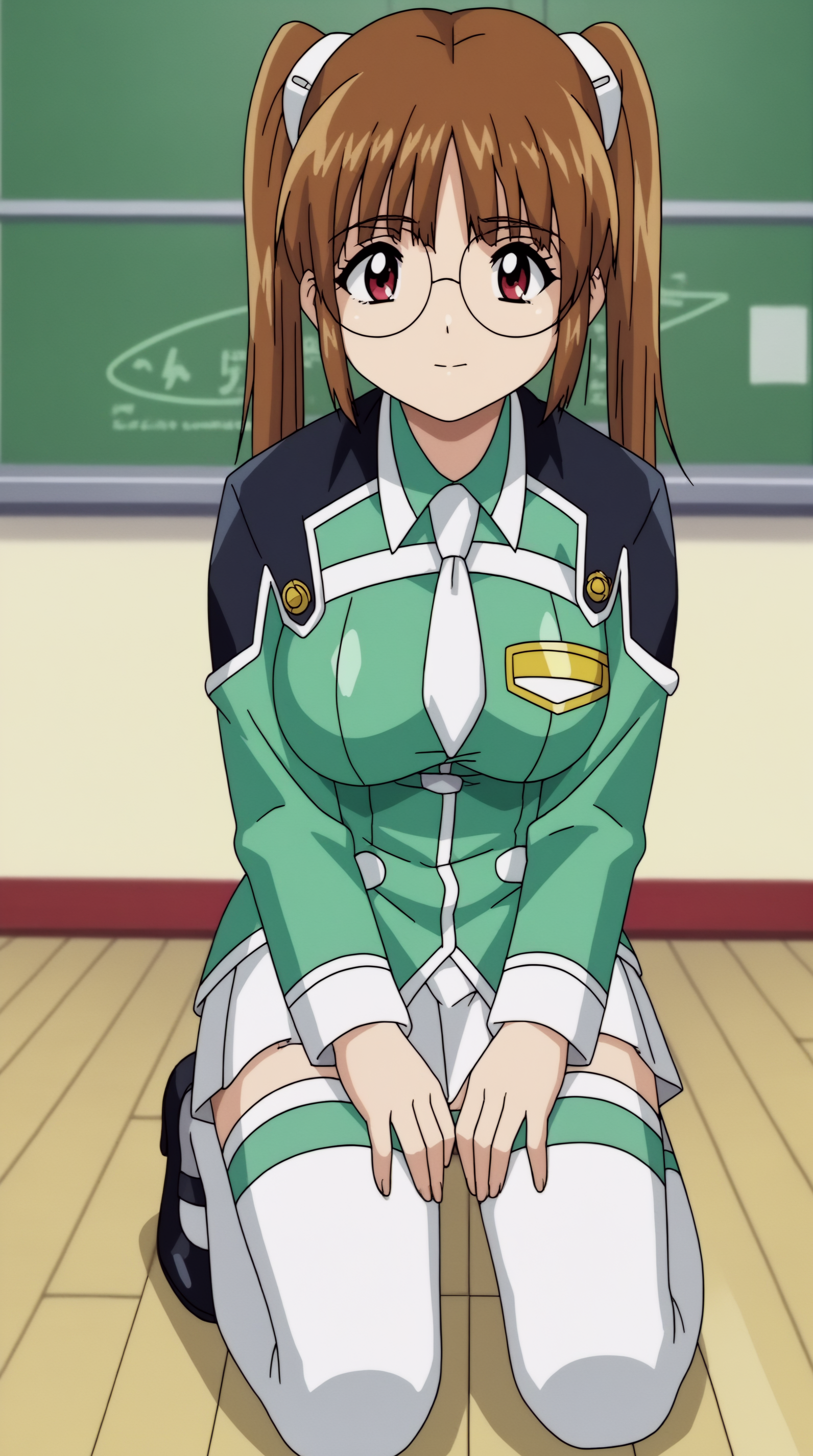 score_9, score_8_up, score_7_up,anime_source, source_anime, best background, detailed background, anime screencap, 4k, upscale,  Prim Snowlight, Main Outfit, solo, looking at viewer, kneeling, indoors,  <lora:JN_Prim_Snowlight_Pony:0.8>