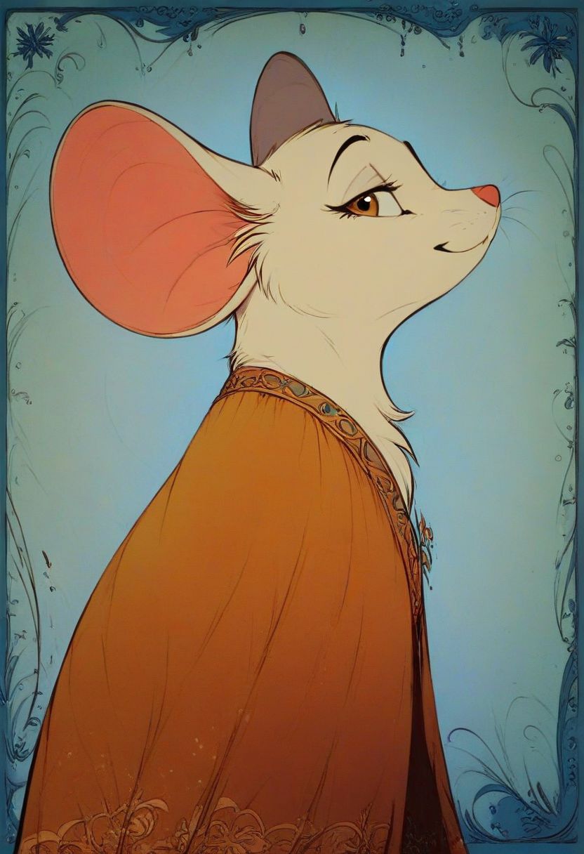 score_9, score_8_up, score_8, (solo:1.5), (fluffy:0.8), (feral:1.5), furry, (((mouse))), female, claws, (fluffy cheeks:0.5), (dress), j_cartoon, cute, (head focus, side view, portrait:1.5), (art nouveau:1.3), abstract, d3c0pnuk