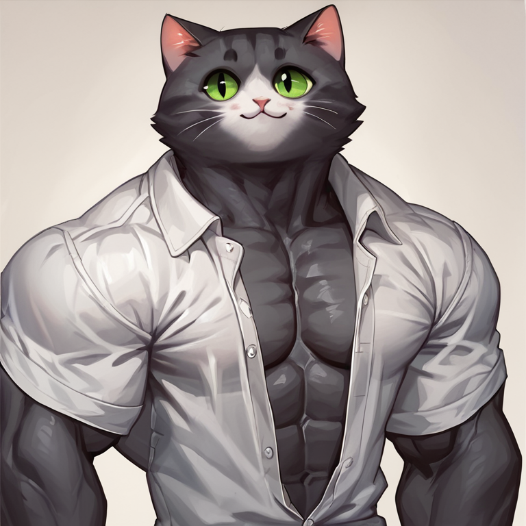 score_9,score_8_up,score_7_up,
 <lora:muscular:0.8>,
muscular_body,
cat,,solo,(cute face),muscular ,open shirt,upper body