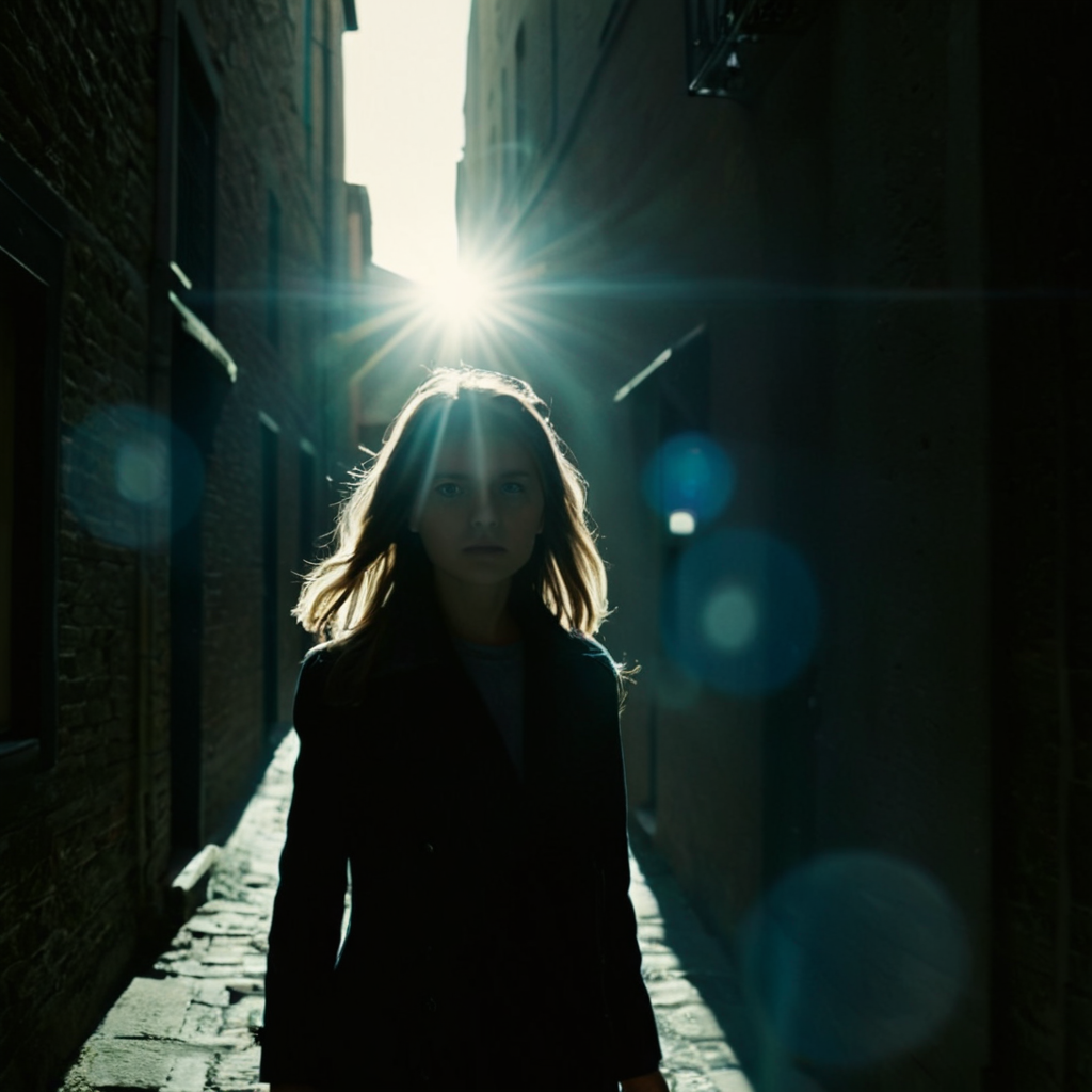 cinematic film still of <lora:add-detail-xl:0.1>1
<lora:detailed:0.2> realism
<lora:perfection style:0.2>
<lora:eyetune:0.6>
<lora:xl_more_art-full_v1:0.3>
<lora:Ron Fricke style:0.3>
<lora:Unreal Engine style:0.3>
<lora:TeethXL:0.3>
<lora:Chiaroscuro Lighting Style:0.3> Chiaroscuro Lighting Style
 <lora:lens flare style v2:0.9>
Anamorphic lens flare reflection a person walking down a narrow alley in the dark,1girl,solo,long hair,scenery,light,dark,movie themed,sharp,detailed,epic cinematic photography,artistic,dramatic light,cinematic color style,Kodak film style,lens flare reflection style , scattered lens, flared lens, light artifact, lens flare style, shallow depth of field, vignette, highly detailed, high budget, bokeh, cinemascope, moody, epic, gorgeous, film grain, grainy