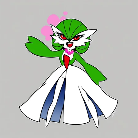 gardevoir, green_hair, green_skin, hair_over_one_eye, BREAK score_9, score_8, score_7, posing, (((girly))), (((eyelashes))), (((female))), Disney BREAK ((((((front view)))))), (((looking at viewer))), (((looking straight ahead))), (smug), (((eyelashes))), (((wearing pink heart necklace))), tough, solo, happy, smirking, smiling, (((flirty))), feral, (((standing tall))), ((((((full body view)))))), standing confidently, (((smirk))), sneer, leering, (((open eyes))), (((open mouth))), sassy BREAK head held high, solo, legs apart