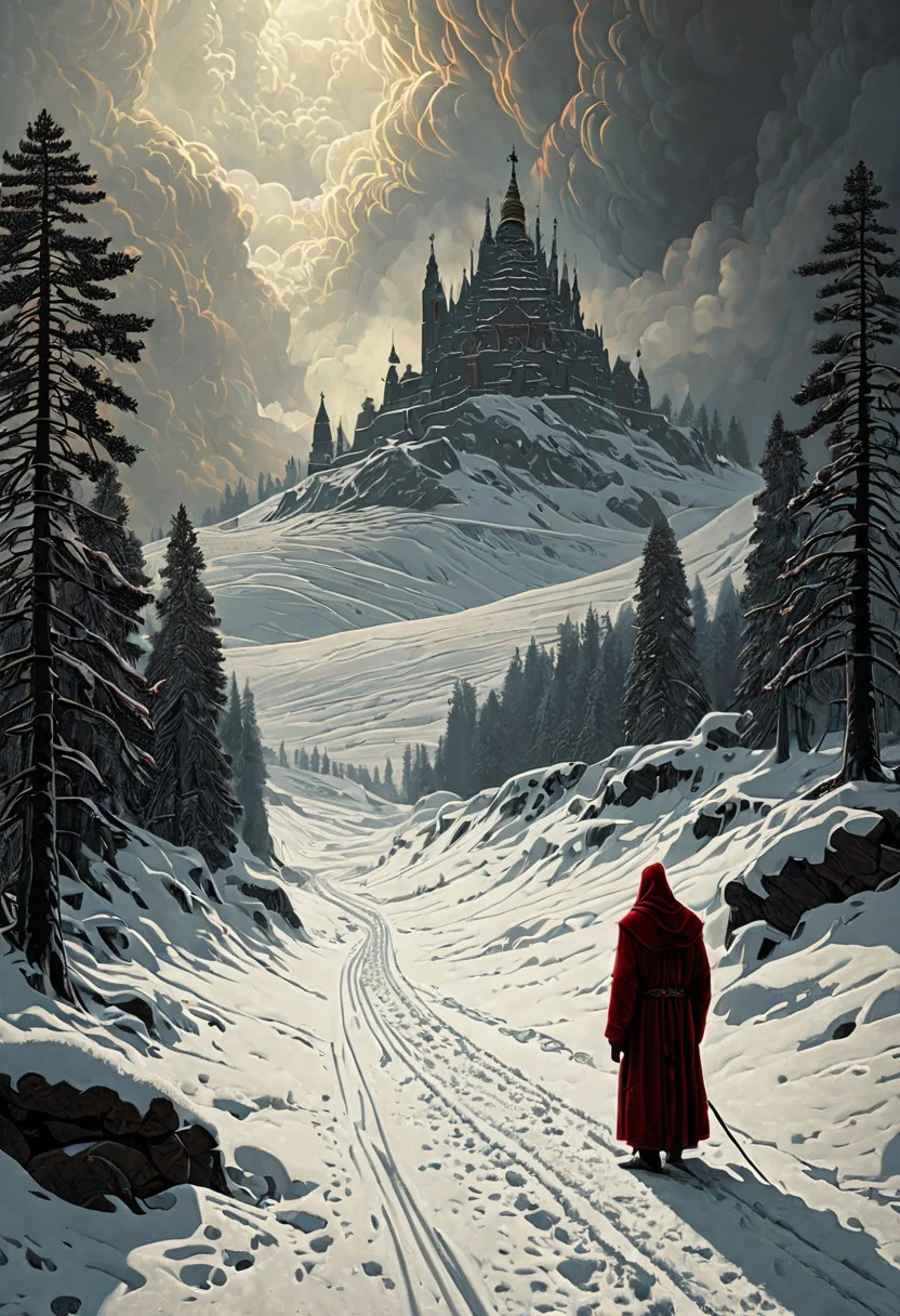 (art by Eduard Wilhelm Pose and Master of the Holy Blood and Ivan Bilibin:1.1), (oxygen-rich air and sheltered atmosphere, snowy, aesthetic of hard - edge painting:0.1), symmetry and balance, pioneering unparalleled masterwork with superior details, <lora:MJ52:0.75> <lora:xl_more_art-full_v1:0.3> <lora:RMSDXL_Creative:1>, Completely The world of the Lord of the Rings, pure black, detailed, but the Lord of the Rings of life are rising, FastNegativeV2, ral-dissolve, amazing quality, masterpiece, best quality, hyper detailed, ultra detailed, UHD, perfect anatomy, creating a hyperpunk scene with desaturated translucent DARK Red and beige details, colorful with vibrant colors, (vacations, high resolution:1.3), (small, selective focus, european film:1.2), (sexual advance:1.0), ,end of hopes ,silence, extremely detailed,dark,sad, easynegative, digital artwork by Beksinski, extremely detailed, dark, chiaroscuro, low-key,in the style of Kelly Slater ,style by Kelly Slater,closeup,digital artwork by Beksinski, style of Kelly Slatete, feathery clouds drifting lazily across the scene,
(Award winning, masterpiece, intricate details, 8k UHD, high quality, perfect eyes)