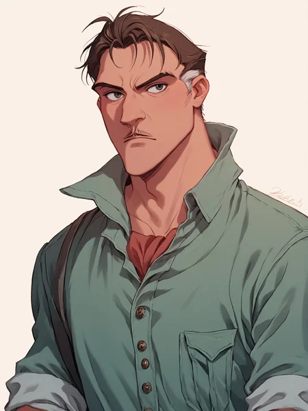 score_9,score_8,score_7,source_anime
<solo:1.5>,
<1boy:1.5>,
clayton_tarzan, clayton_hunter, human, male, 1boy, male focus, solo, upper body, shirt, parody, meme, colored skin, short hair,
<white background:1.5>,
<simple background:1.5>, 
<lora:Clayton_Tarzan:1> clayton_tarzan,
 <lora:90s4n1m3XLP:1> 90s4n1m3