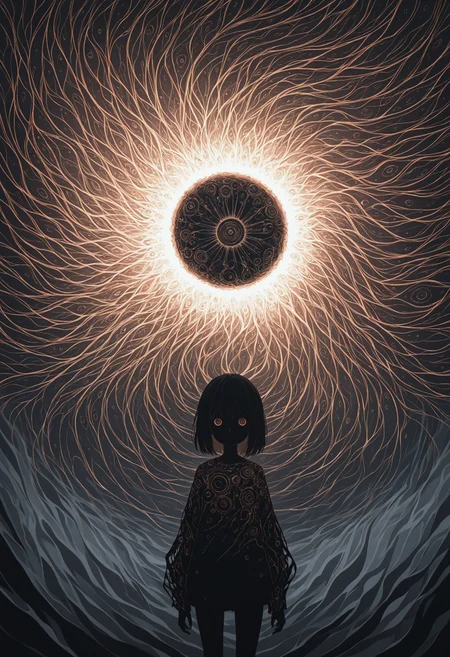 masterpiece, best quality, very awa, 1girl, abstract, fractal, epic