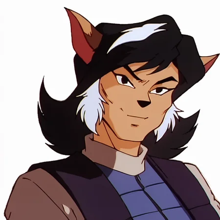 score_9, score_8_up, score_7_up, score_6_up, score_5_up, score_4_up, BREAK, <lora:Felina_Feral:1>, felinaferal, solo, smile, simple background, white background, animal ears, closed mouth, upper body, white hair, dark skin, two-tone hair, brown fur, body fur, cat girl, cat ears, black hair, furry female, 1girl