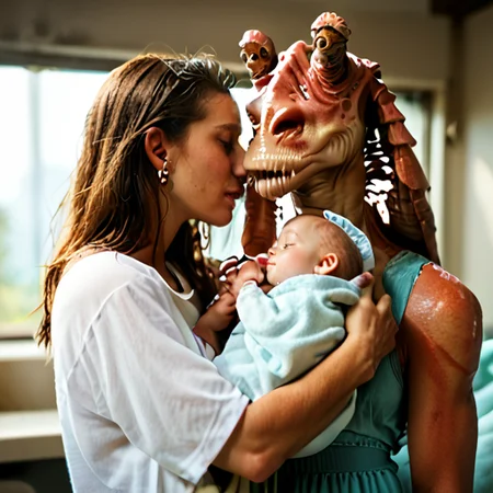 score_9, score_8_up, score_7_up, score_8_up,  score_6_up, 
gungan, alien, 
(couple, duo:1.6), baby, holding baby, 
 <lora:IfTheyMated:.6>, 
 <lora:Character - Jar Jar (Star Wars) (Pony XL) (monomigirly):.6>