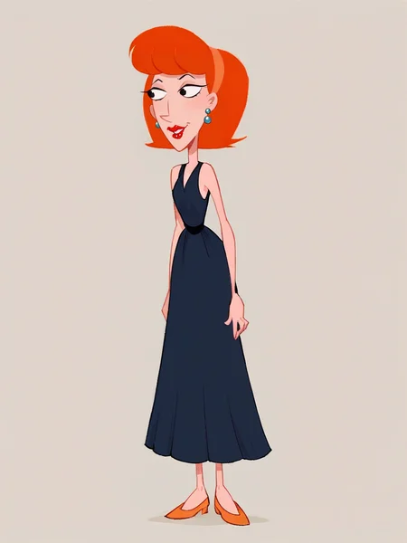score_9, score_8_up, score_7_up, score_6_up, score_5_up, <lora:lindaFFXLP:1> lindaff, 1girl, solo, lipstick, orange hair, earrings, headband, full body, dress,