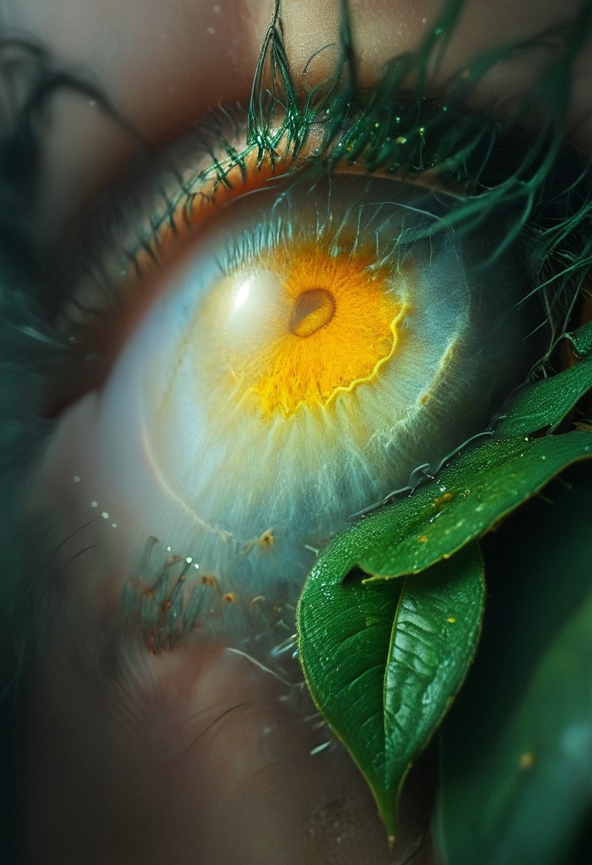 score_9, score_8_up, score_7_up, detailed_eye_model, concept art, realistic, Lol style, league of legends style, lol, league of legends, BREAK, 1woman, cowboy-shot, dramatic lights, clear eyes, sharp eyes, high quality eyes, high resolution eyes, detailed eyes, looking at viewer, eye contact, ((Elf, pointed ears, freckles on face, beautiful, detailed face, beautiful face, blue skin, horns, golden eyes, green hair, leaves in hair, leaves)), neck-length hair, loose hair, leafy hair, ((white shirt, flowy sleeves)), ((brown corset, brown leather pants)), belt,