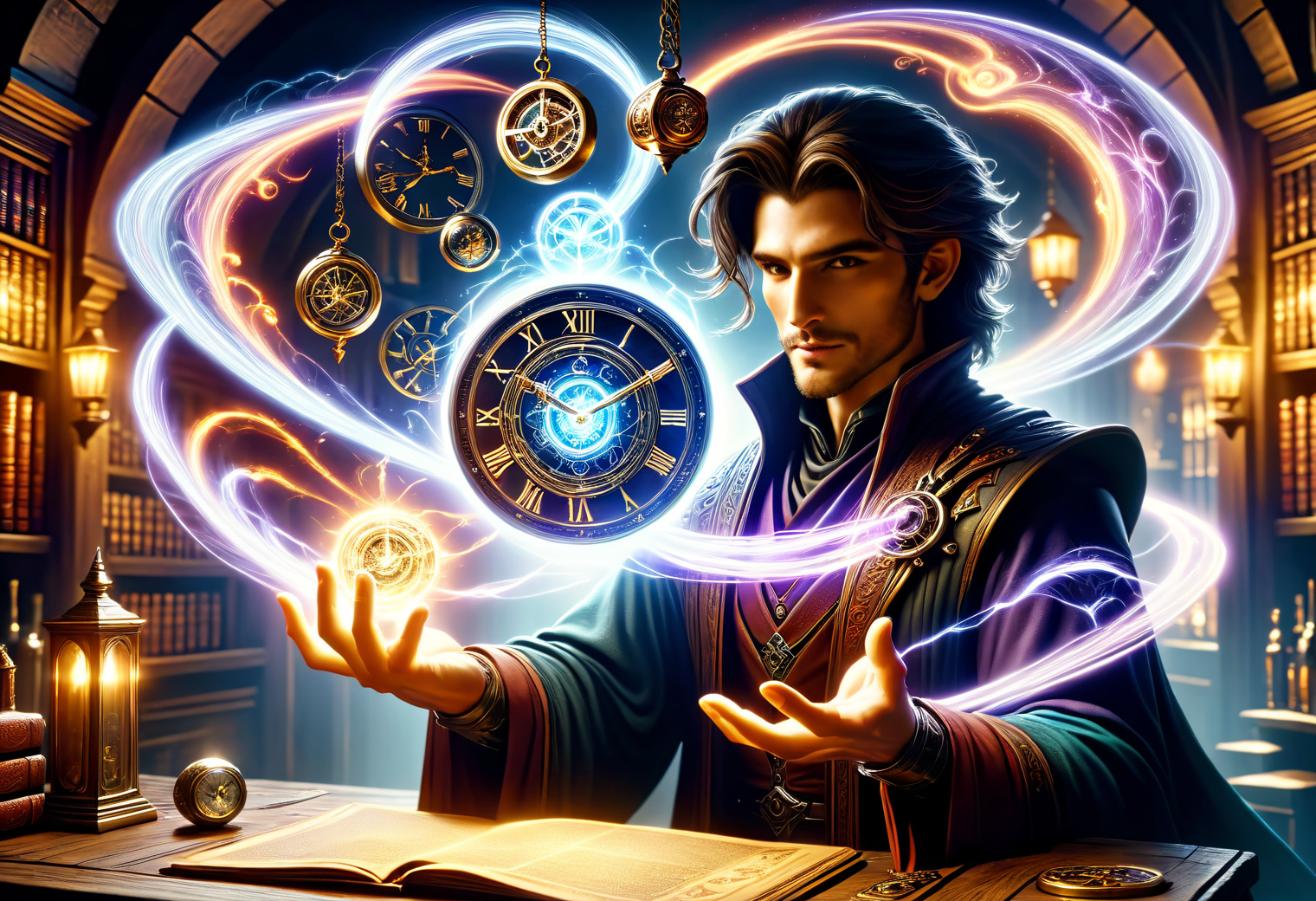 hyper detailed masterpiece, dynamic, awesome quality, male arcanist, __magical/profession-magic-use/knowledge__  time-warping wizard's pub DonMM4g1cXL <lora:DonMM4g1cXL_v1.2:1>  <lora:Perfect Hands v2:0.8> Perfect Hands