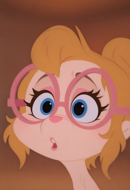 Masterpiece, best quality, amazing quality, high resolution, absurdres, intricate details, fabulosity_style, best quality, flat color, no lineart, no outline, blurry background, depth of field, thick eyelashes, FChipettesF, FChipettesF, FchipmunkblondeF, blonde, blue eyes, FChipettesF, FglassesF, brown hair, blue eyes, glasses,
