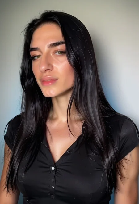 1girl, solo, black hair, long hair,