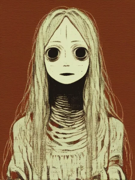 vermis style, 1girl, solo, long hair, looking at viewer, upper body, red background ,horror \(theme\), <lora:VermisStylePony:0.75>, source_anime,
score_9, score_8_up, score_7_up, score_5_up