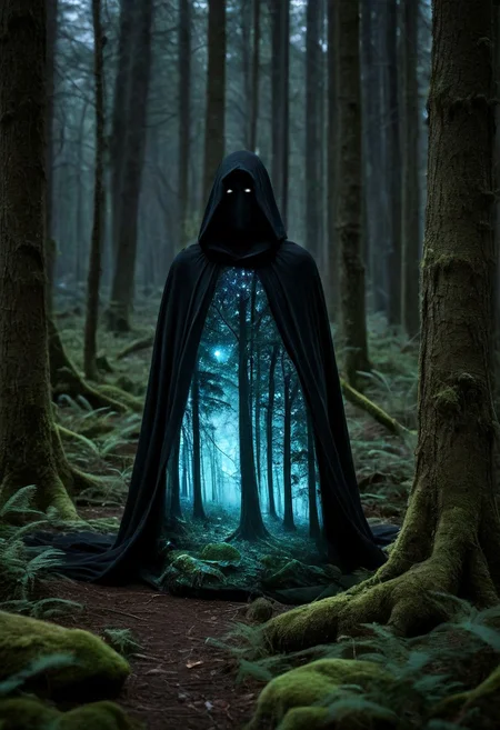 Horror-themed a tiny micro universe inside an opal marble, here's a brand new image generation prompt: a mystical forest unfolds before us, where towering trees with iridescent bark seem to absorb and reflect the soft light of luminescent mushrooms growing at their bases. the air is thick with an otherworldly energy that crackles with ancient magic. amidst this enchanted landscape, a figure emerges from the shadows: a being with skin like polished obsidian, adorned in a flowing cloak that shimmers with tiny, glittering stars. their eyes burn with an inner light as they walk towards us, their very presence seeming to awaken the forest's secrets and draw forth hidden powers from the trees themselves., tiny unexplored ecosystem, sparks,
16k, high-definition, 32-bit high color, high-resolution, high-fidelity, high-quality, ultra HD, super-resolution, enhanced detail, crystal clear, high-definition color, high-definition texture, sharpness boost, ultra-high quality.
ensure that the hands and fingers are anatomically correct and believable,
ensure that all things for my pictures looks extremely realistic and believable,
ensure that the clothes looks realistic and believable,
ensure that the clothing shadow looks realistic and believable,
ensure that the light and shadow looks realistic and believable,
ensure that the characters looks extremele realistic and believable, . Eerie, unsettling, dark, spooky, suspenseful, grim, highly detailed