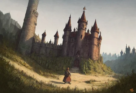 score_8_up. score_7_up, score_9, uncensored, 33dotdot, 33DOTDOT, mirham, hdr, hd, hyper realistic, simple background, navel, vintageillustration, comic,
outdoors, protective walls, huge walls, castle gate, forest, valley, castle, medieval city outside, rich castle, poor city, medieval time, beggars, wardens, guards,
darkly, gloomy,
outside view from a distance, view from distance, side view, view from afar, interesting view, interesting angle,