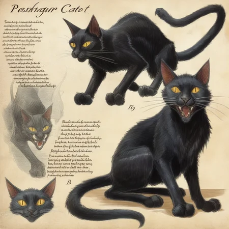 bestiarum black cat <lora:bestiarum:0.7>