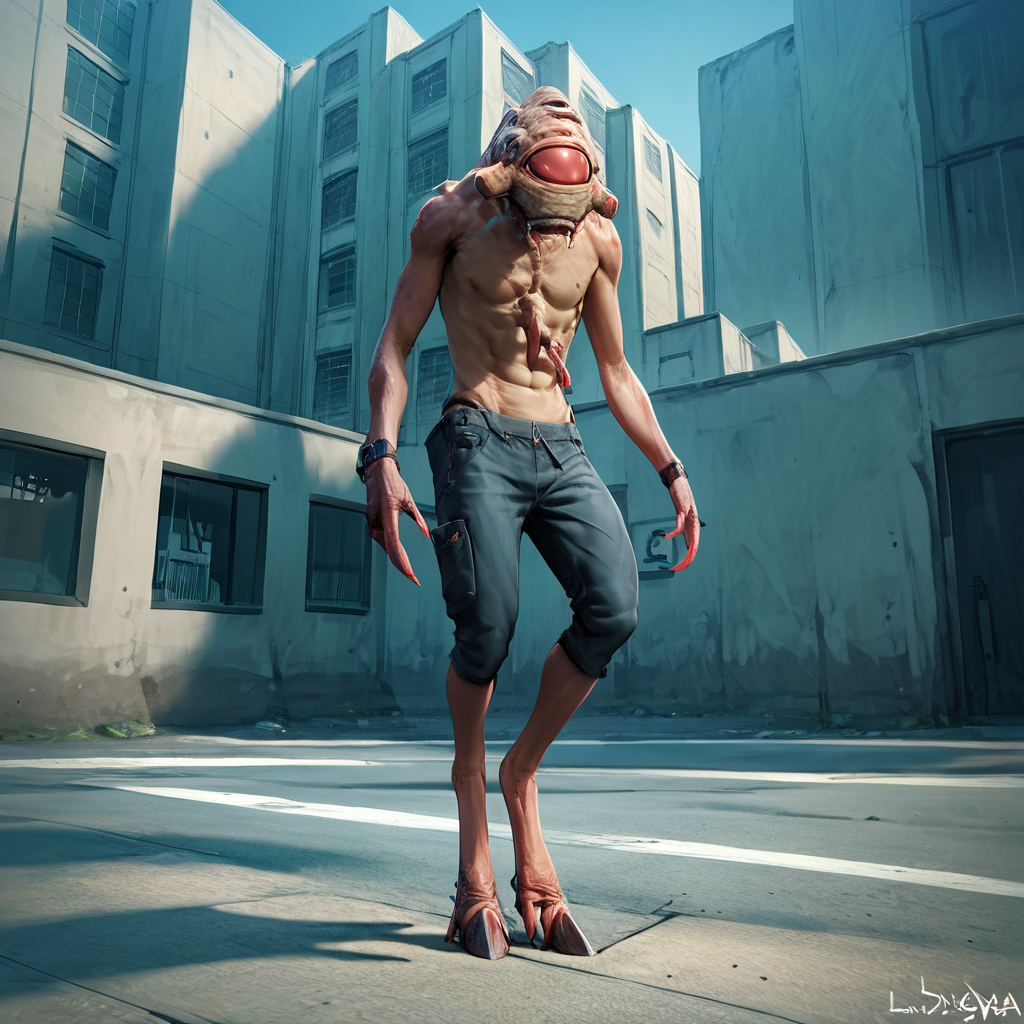 score_9, score_8_up, score_7_up, score_6_up, score_5_up, score_4_up, source_anime,  vortigaunt, alien, walking, labotory