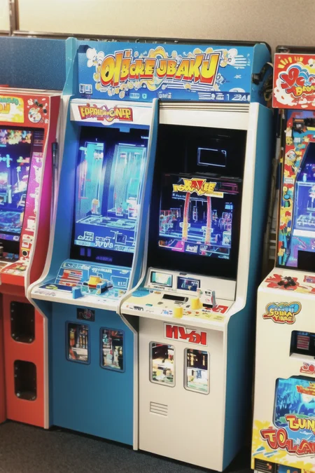 arcade, arcade cabinet, <lora:Arcade V1:0.6>