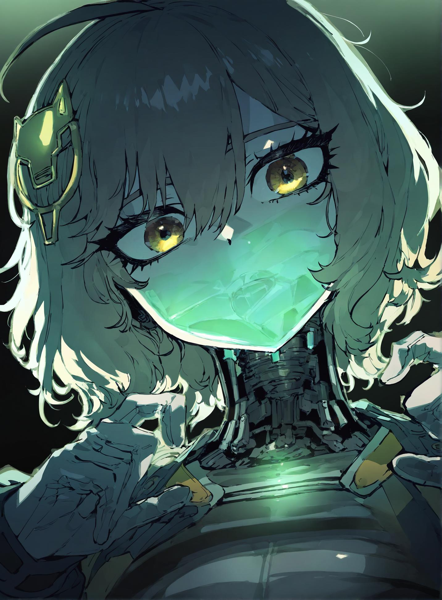 1girl ,anis_(nikke)  , optical illusion, ssambatea, quasarcake, Fishine, negative space, see-through_body ,made of, tiny neon glass filaments, w0gf1l, Android, star, solo, glass skin, made of glass,neon light, detailed background, hand out frame,
<lora:illustrious_noobai_epsilon_pred_1_best_quality_v1:0.7> ,<lora:illustrious_noobai_epsilon_pred_1_masterpieces_v1:0.7>,  <lora:add_details_xl:0.7>,<lora:ponyv5_noobE11_1_adamW:.0.5>, <lora:World_of_Glass_Filament:1>
masterpiece, best quality, amazing quality, very aesthetic, absurdres, newest,