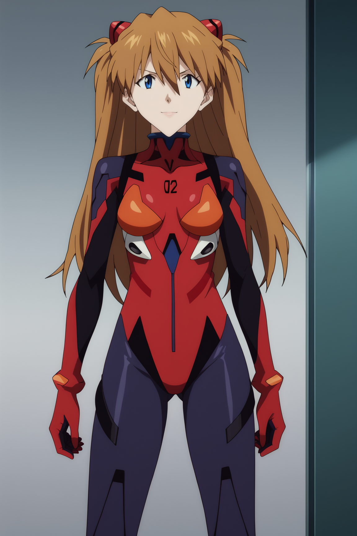 score_9, score_8_up, score_7_up, source anime, prefect lighting, very aesthetic, BREAK, anime coloring, anime screencap,
<lora:asuka_rebuild_v1-pony6:1>, 1girl, souryuu asuka langley, rebuild of evangelion, blue eyes, brown hair, interface headset, 
neo plugsuit, standing, 
BREAK, looking at viewer, light smile, 
BREAK,