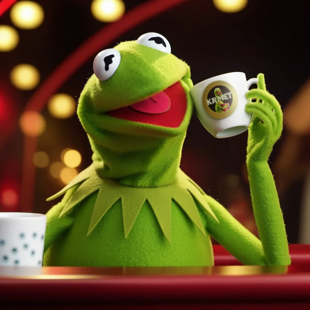 Kermit1024,a muppet frog, drink tea in a stripclub, neon lights , highly detailed, photography, ultra sharp, film, bokeh, professional, 4k <lora:add-detail-xl:1.5> <lora:Kermit1024:0.8>