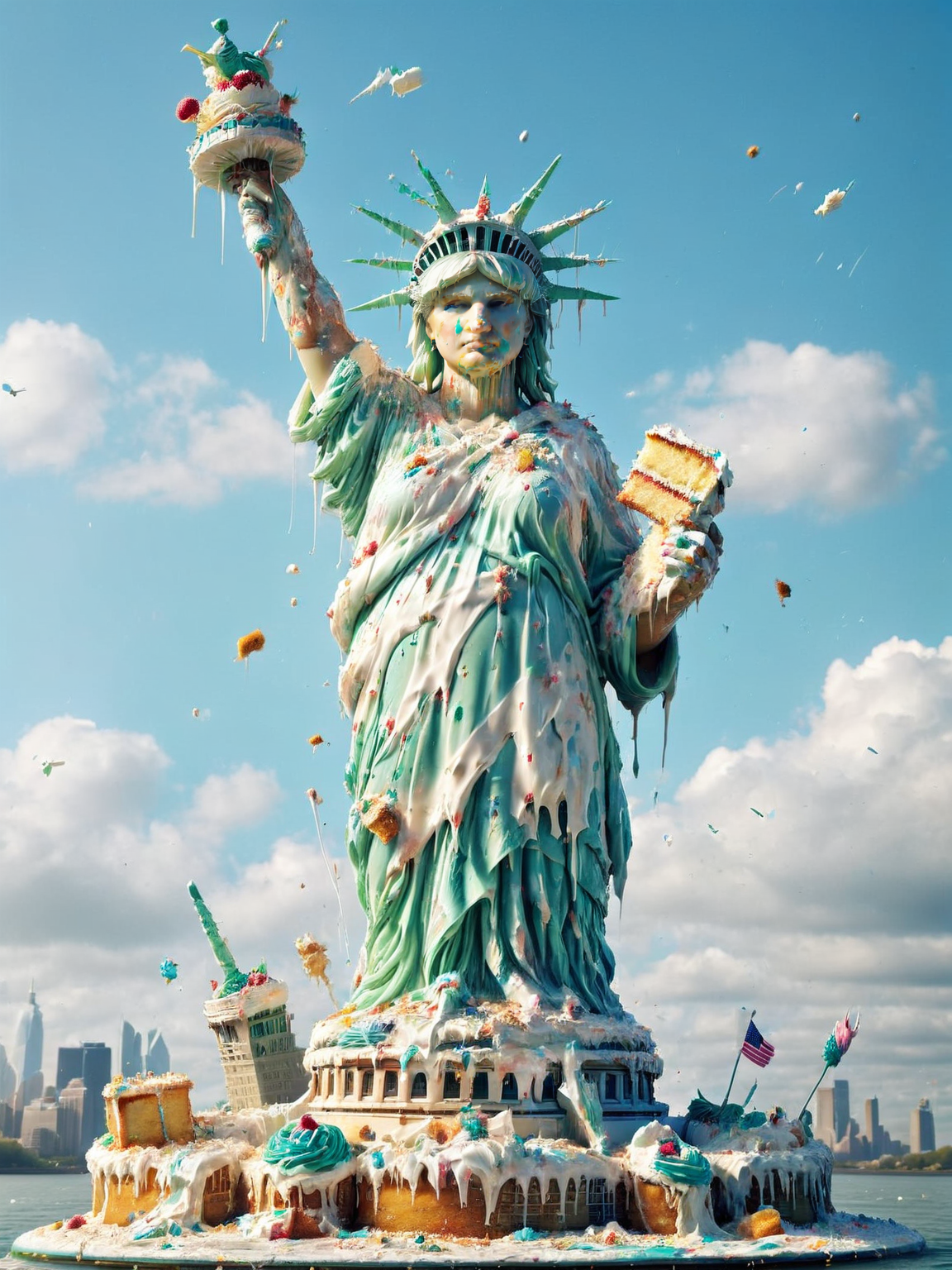 ais-cakemess statue of liberty <lora:Cake_Mess_SDXL:1>