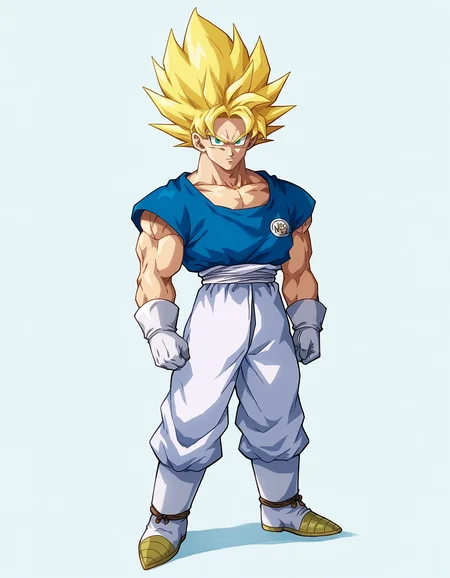 score_9, score_8_up, score_7_up,
gokuxl, solo,1boy, black eyes, looking at viewer,
serous, full body, white footwear, super saiyan,blonde hair, spiked hair, aqua eyes, white gloves, standing,
<lora:gokuxl-000004:0.9>,