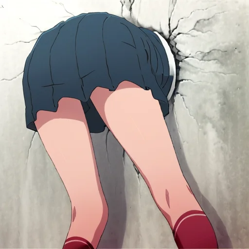 Trapped_In_Wall, Stuck in wall, girl, solo, <lora:Trapped_In_WallV_Behind:0.8>