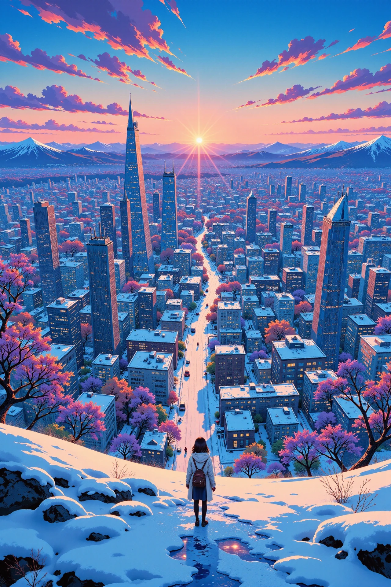 a frozen city beautiful  landscape, early morning, woman, very intricate, very detailed, sharp, bright, colorful, <lora:Hand v2:0.5> <lora:Anti-Blur:1><lora:Insane Detail Slider:0.25>  <lora:flux.1_lora_flyway_Epic-detail_v2:0.3> <lora:fluxenhancer:0.25> <lora:ROWER:0.6> <lora:flux-charmer-v1-1:0.4><lora:Vibrantly_Sharp_style_v.5:0.4>  <lora:Anime_style:0.6> anime style