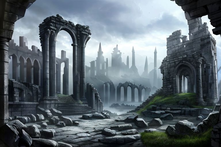 (masterpiece:1.2), (best quality,:1.2), 8k, HDR, ultra detailed, ((photorealistic)), professional light, cinematic lighting, fashion photography, ambient lighting,<lora:detail_slider_v4:3>, ruins of a sinister tower on a hill, magical lights, FanRu <lora:FantasyRuins-10:0.9>, ((perfect hands)), epiCPhoto