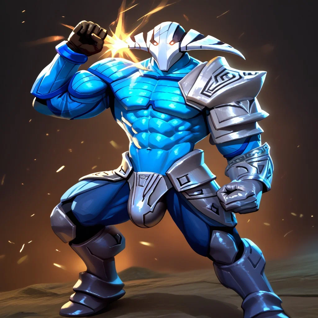 score_9, score_8_up, score_7_up, score_6_up, ((1 boy, battle aftermath background, warm ambience, dark theme, full body shot))
BREAK
perfect face, ((svenpdxl, mask)), male, blue armor, shoulder armor, gloves, glowing eyes, huge armor bulge, armor abs, muscular, victory pose