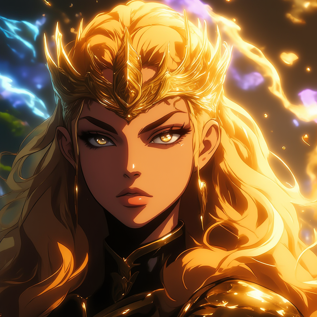 anime,ultra detailed druid goddess with a crown made out of pure light, kind-hearted with a penetrating gaze, golden glow, extremely detailed and beautiful face, gorgeous body, soft copper-colored hair, she wears druid armor, ethereal, magical glow, fantasy art by Mschiffer, ultra sharp focus, ethereal glowy smoke, light particles, roses and vines, brambles  <lora:Add_More_details_Flux:0.8>  <lora:FadooStyleV2_r1:1> FADOOSTYLEV2